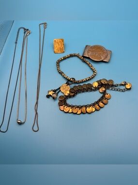 Source Unknown Gold-Tone Layered Disc & Charm Bracelet Set
